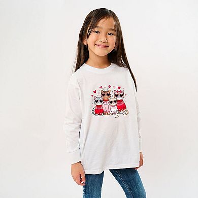 Valentine Kittens Youth Long Sleeve Graphic Tee