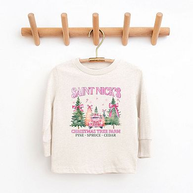 Coquette St. Nick's Tree Farm Toddler Long Sleeve Graphic Tee