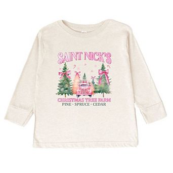 Coquette St. Nick's Tree Farm Toddler Long Sleeve Graphic Tee