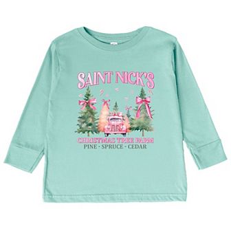 Coquette St. Nick's Tree Farm Toddler Long Sleeve Graphic Tee