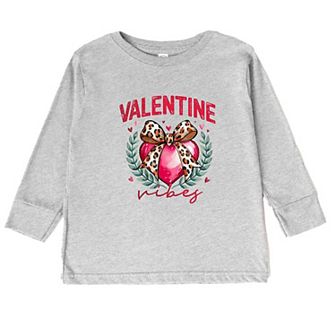 Coquette Valentine Vibes Toddler Long Sleeve Graphic Tee