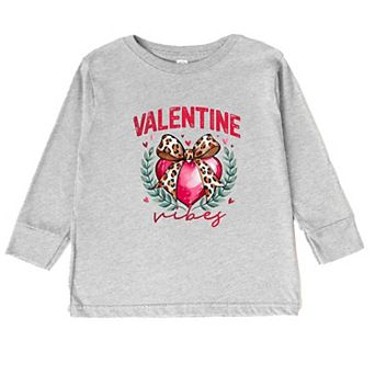 Coquette Valentine Vibes Toddler Long Sleeve Graphic Tee