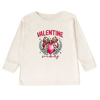 Coquette Valentine Vibes Toddler Long Sleeve Graphic Tee