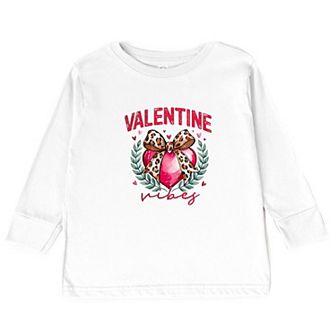 Coquette Valentine Vibes Toddler Long Sleeve Graphic Tee