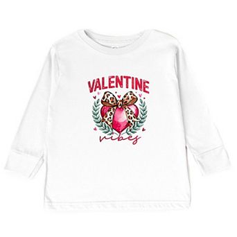 Coquette Valentine Vibes Toddler Long Sleeve Graphic Tee
