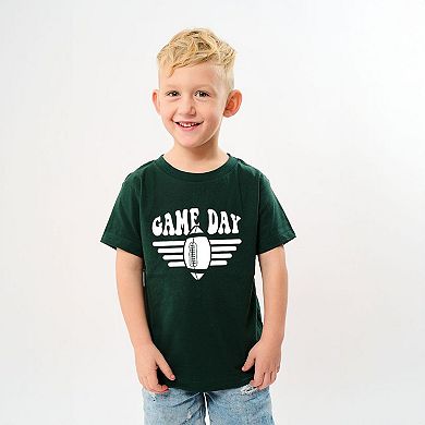Football Game Day Stripes Toddler Short Sleeve Graphic Tee