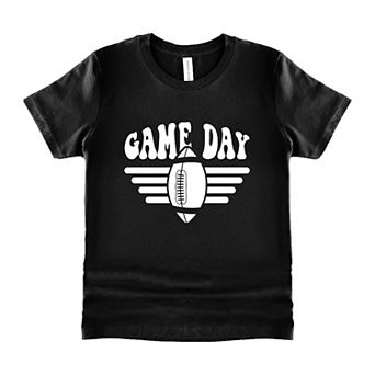 Football Game Day Stripes Toddler Short Sleeve Graphic Tee