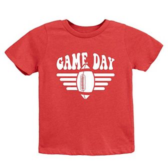 Football Game Day Stripes Toddler Short Sleeve Graphic Tee