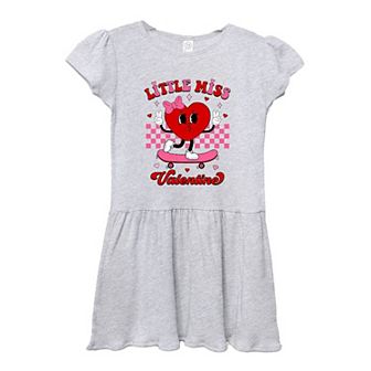 Little Miss Valentine Skateboard Toddler Girl Dress