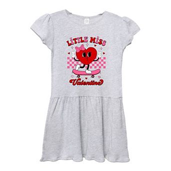 Little Miss Valentine Skateboard Toddler Girl Dress