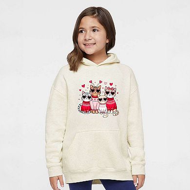 Valentine Kittens Youth Graphic Hoodie