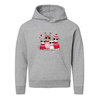 Valentine Kittens Youth Graphic Hoodie
