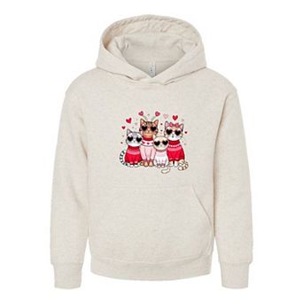 Valentine Kittens Youth Graphic Hoodie