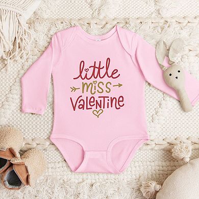 Little Miss Valentine Baby Long Sleeve Bodysuit