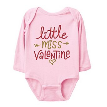 Little Miss Valentine Baby Long Sleeve Bodysuit