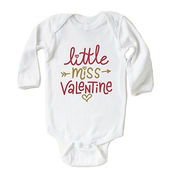 Little Miss Valentine Baby Long Sleeve Bodysuit