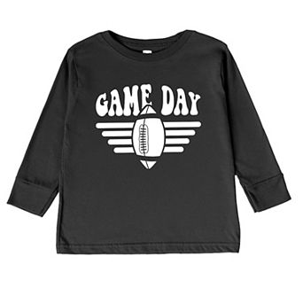 Football Game Day Stripes Toddler Long Sleeve Graphic Tee