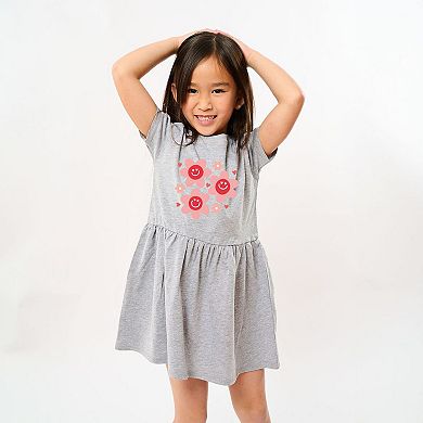 Hippy Flower Valentine Toddler Girl Dress