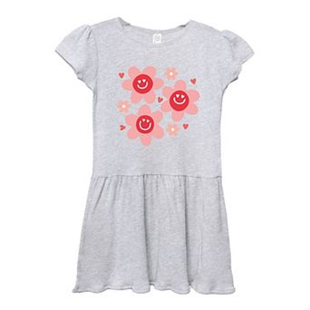 Hippy Flower Valentine Toddler Girl Dress