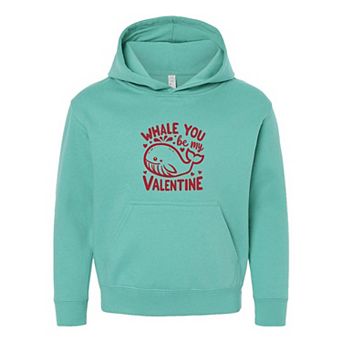 Valentine's Whale Youth Graphic Hoodie