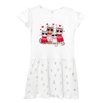 Valentine Kittens Toddler Girl Dress