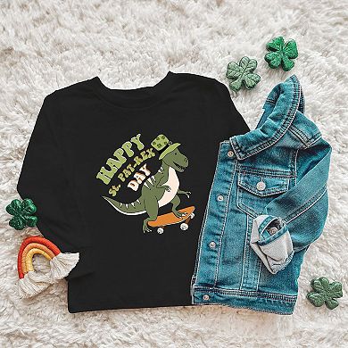 Happy St. Pat-Rex Day Toddler Long Sleeve Graphic Tee