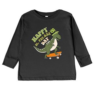 Happy St. Pat-Rex Day Toddler Long Sleeve Graphic Tee
