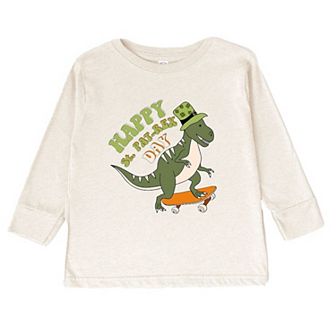 Happy St. Pat-Rex Day Toddler Long Sleeve Graphic Tee