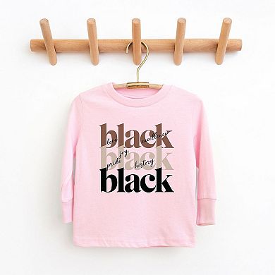 Black History Stacked Toddler Long Sleeve Graphic Tee