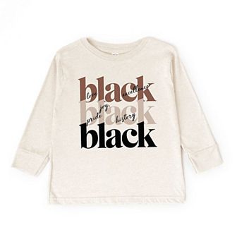 Black History Stacked Toddler Long Sleeve Graphic Tee