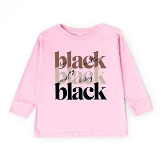 Black History Stacked Toddler Long Sleeve Graphic Tee