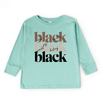 Black History Stacked Toddler Long Sleeve Graphic Tee
