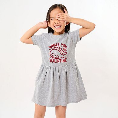 Valentines Whale Toddler Girl Dress