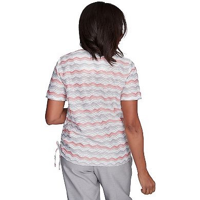 Women's Alfred Dunner Chevron Shimmer Tee with Necklace