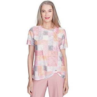 Women's Alfred Dunner Textured Colorblock Crewneck Tee