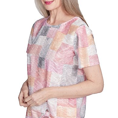 Women's Alfred Dunner Textured Colorblock Crewneck Tee