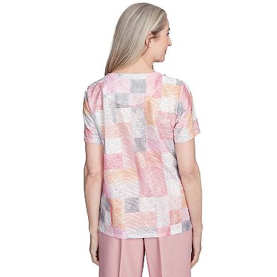 Women's Alfred Dunner Textured Colorblock Crewneck Tee