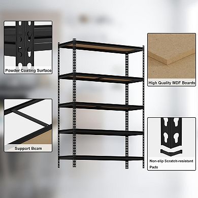Garage Storage Shelves, 5-Tier Heavy Duty Storage Shelving, 48"L x 18"W x 73"H