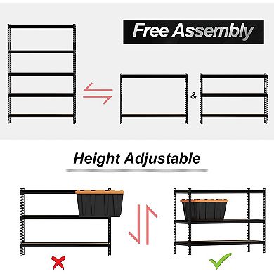 Garage Storage Shelves, 5-Tier Heavy Duty Storage Shelving, 48"L x 18"W x 73"H
