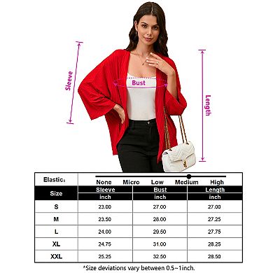 Women Batwing Long Sleeve Sweaters Drape Open Front Casual Lightweight Loose Cardigan