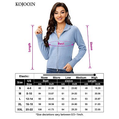 Women's Cardigan Sweaters Zip Up Open Front Cardigans Turtleneck Lightweigh Sweaters Outwear