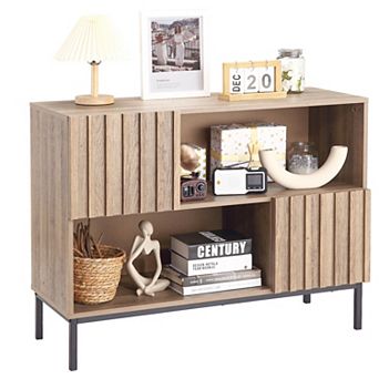 Entryway Table with Storage, Farmhouse Entrance Console Table