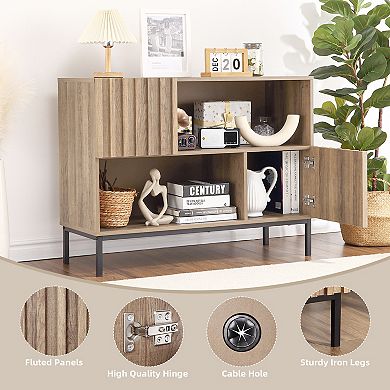 Entryway Table with Storage, Farmhouse Entrance Console Table