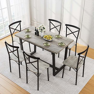 Mondawe 7-Piece Set Table And Chairs,Stylish And Practical,Suitable For Various Home Environments