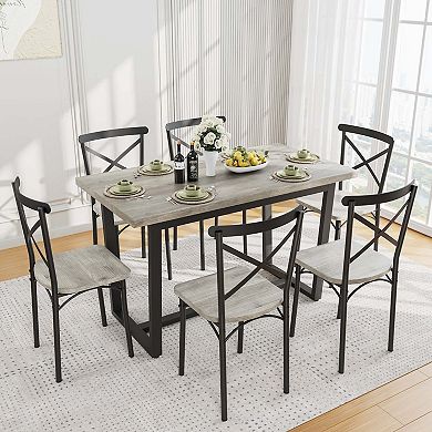 Mondawe 7-Piece Set Table And Chairs,Stylish And Practical,Suitable For Various Home Environments