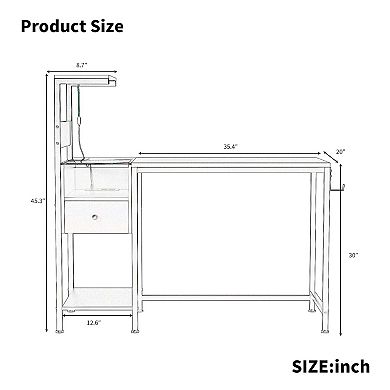 Mondawe Home Office Computer Desk,Study Desk With USB Port Charging Station And Storage Rack