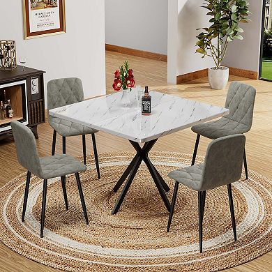 Mondawe Square Dining Table,Medieval Modern 4-6 Person Dining Table,Kitchen Dining Room Coffee Table