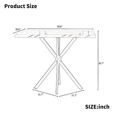 Mondawe Square Dining Table,Medieval Modern 4-6 Person Dining Table,Kitchen Dining Room Coffee Table