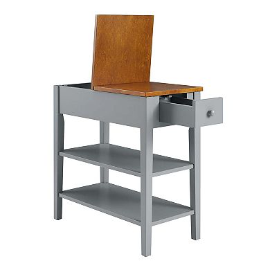 Mondawe Narrow 2-Tone End Table With USB Charging Port, Suitable For Small Space Side Tables