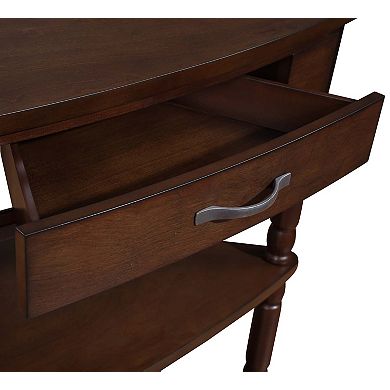 Mondawe 33.8-Inch Small Triangular Table, Small Space/Living Room 3-Layer Solid Wood Edge Table